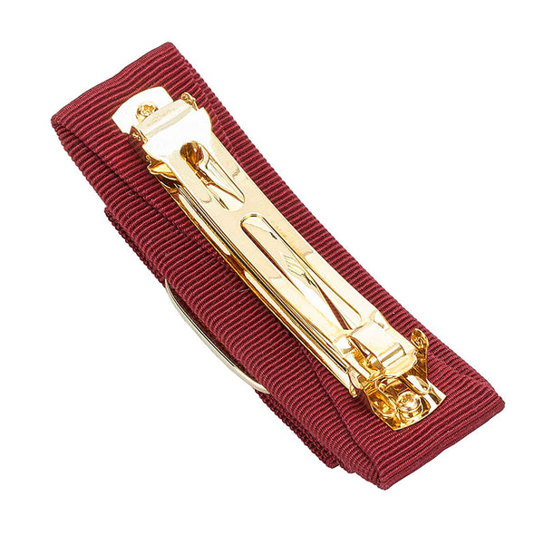 サルヴァトーレフェラガモ ヴァラリボン バレッタ ボルドー ゴールド コットン レーヨン メッキ レディース Salvatore Ferragamo 【中古】