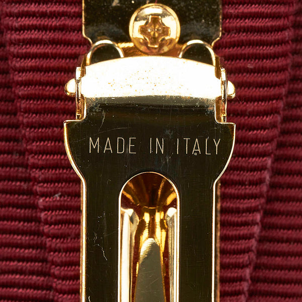 サルヴァトーレフェラガモ ヴァラリボン バレッタ ボルドー ゴールド コットン レーヨン メッキ レディース Salvatore Ferragamo 【中古】