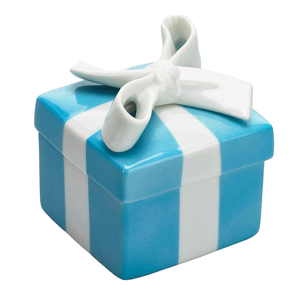 ティファニー リボン プレゼントボックス型 小物入れ ブルー 陶器 レディース TIFFANY&Co. 【中古】