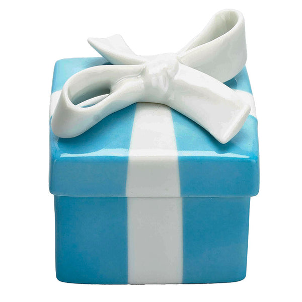 ティファニー リボン プレゼントボックス型 小物入れ ブルー 陶器 レディース TIFFANY&Co. 【中古】