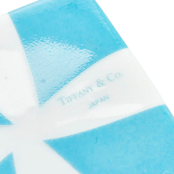 ティファニー リボン プレゼントボックス型 小物入れ ブルー 陶器 レディース TIFFANY&Co. 【中古】