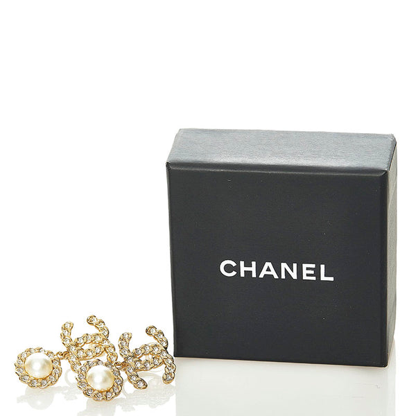 シャネル ココマーク パール ストーン イヤリング ゴールド メッキ レディース CHANEL 【中古】