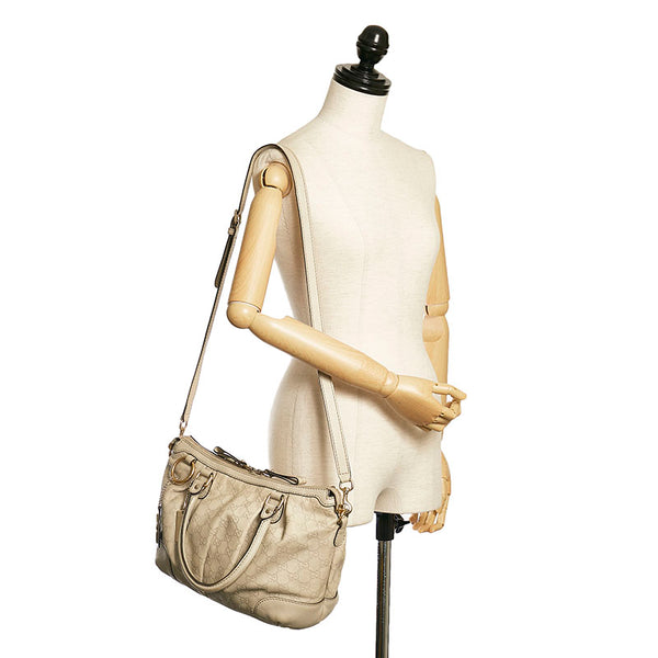 グッチ グッチシマ スーキー ハワイ限定 ハンドバッグ ショルダーバッグ 2WAY 247902 オフホワイト レザー レディース GUCCI 【中古】