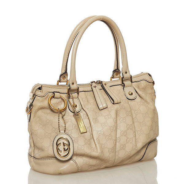 グッチ グッチシマ スーキー ハワイ限定 ハンドバッグ ショルダーバッグ 2WAY 247902 オフホワイト レザー レディース GUCCI 【中古】