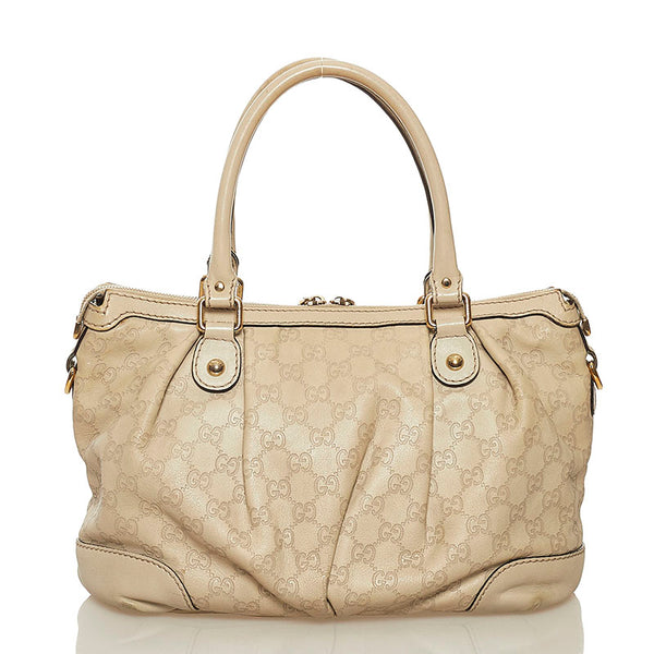 グッチ グッチシマ スーキー ハワイ限定 ハンドバッグ ショルダーバッグ 2WAY 247902 オフホワイト レザー レディース GUCCI 【中古】