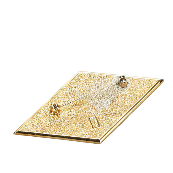 サンローラン ブローチ ピンク プラスチック メッキ レディース SAINT LAURENT 【中古】