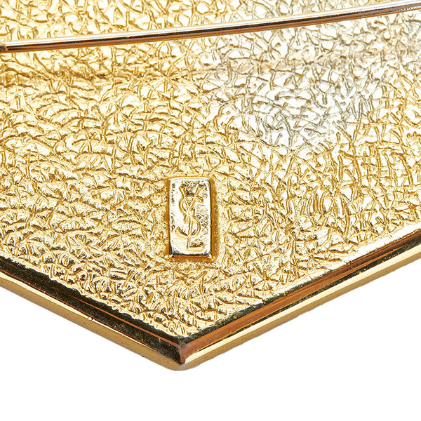 サンローラン ブローチ ピンク プラスチック メッキ レディース SAINT LAURENT 【中古】