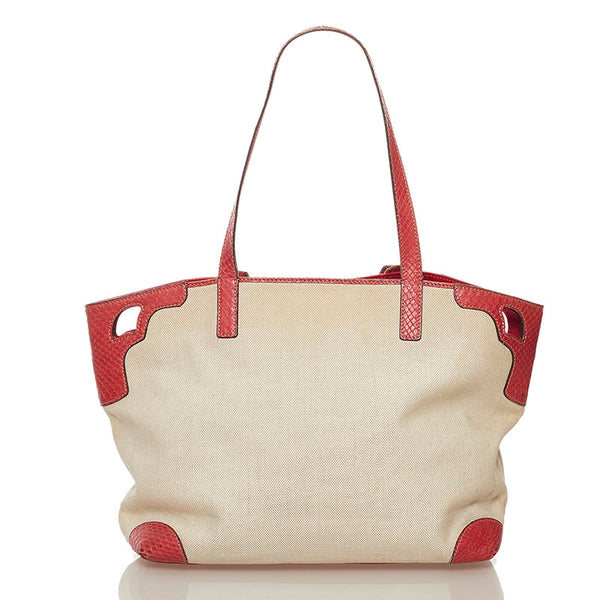 カルティエ マルチェロ ショルダーバッグ トートバッグ ベージュ ピンク キャンバス レザー レディース CARTIER 【中古】