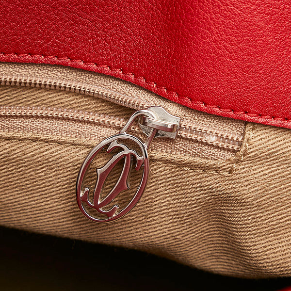 カルティエ マルチェロ ショルダーバッグ トートバッグ ベージュ ピンク キャンバス レザー レディース CARTIER 【中古】