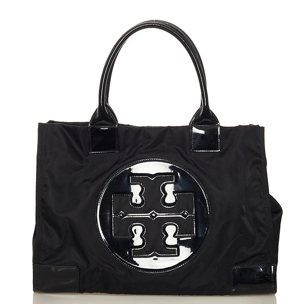 トリーバーチ トートバッグ ブラック ナイロン エナメル レディース Tory Burch 【中古】