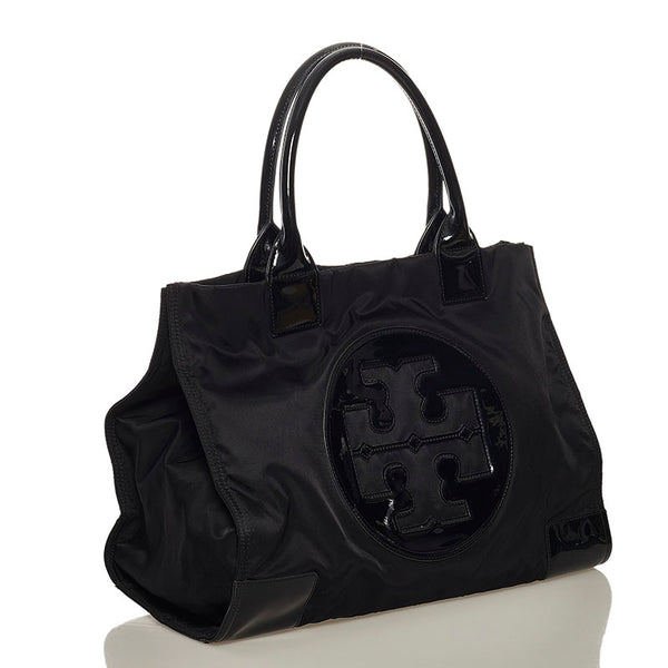 トリーバーチ トートバッグ ブラック ナイロン エナメル レディース Tory Burch 【中古】