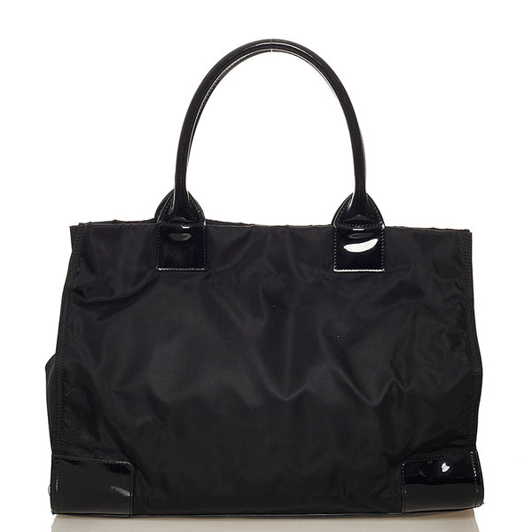 トリーバーチ トートバッグ ブラック ナイロン エナメル レディース Tory Burch 【中古】