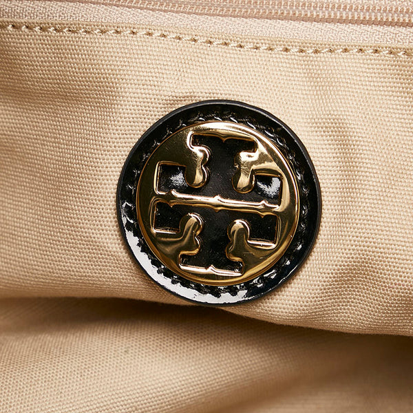 トリーバーチ トートバッグ ブラック ナイロン エナメル レディース Tory Burch 【中古】