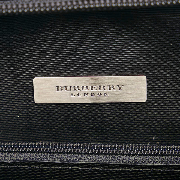 バーバリー ノバチェック ショルダーバッグ トートバッグ ブラック ベージュ レザー レディース BURBERRY 【中古】