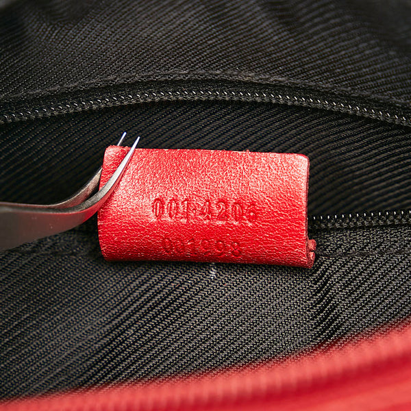 グッチ GGキャンバス ワンショルダーバッグ 001 4205 ベージュ レッド キャンバス レザー レディース GUCCI 【中古】