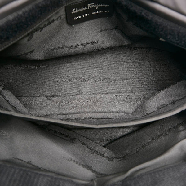 サルヴァトーレフェラガモ スポーツ ハンドバッグ AU-21 9771 ブラック ナイロン レザー レディース Salvatore Ferragamo 【中古】