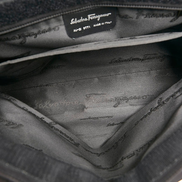 サルヴァトーレフェラガモ スポーツ ハンドバッグ AU-21 9771 ブラック ナイロン レザー レディース Salvatore Ferragamo 【中古】