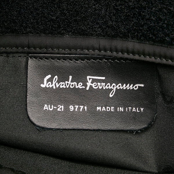 サルヴァトーレフェラガモ スポーツ ハンドバッグ AU-21 9771 ブラック ナイロン レザー レディース Salvatore Ferragamo 【中古】