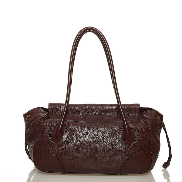 プラダ ショルダーバッグ ブラウン レザー レディース PRADA 【中古】