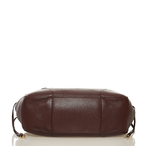 プラダ ショルダーバッグ ブラウン レザー レディース PRADA 【中古】