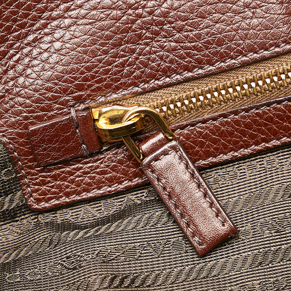 プラダ ショルダーバッグ ブラウン レザー レディース PRADA 【中古】
