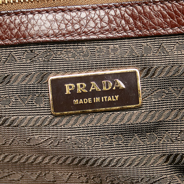プラダ ショルダーバッグ ブラウン レザー レディース PRADA 【中古】