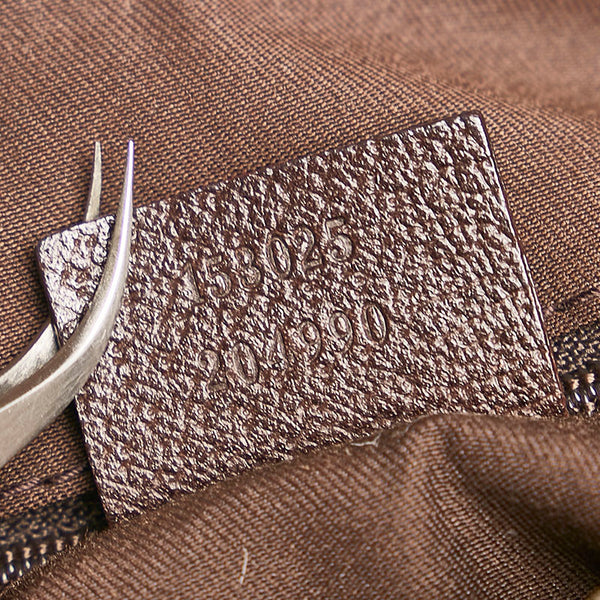 グッチ GGキャンバス ワンショルダーバッグ 153025 ブラウン ベージュ キャンバス レザー レディース GUCCI 【中古】