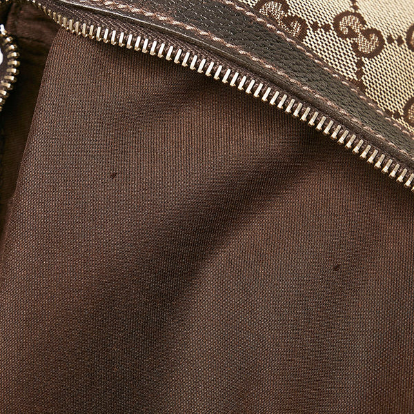 グッチ GGキャンバス ワンショルダーバッグ 153025 ブラウン ベージュ キャンバス レザー レディース GUCCI 【中古】
