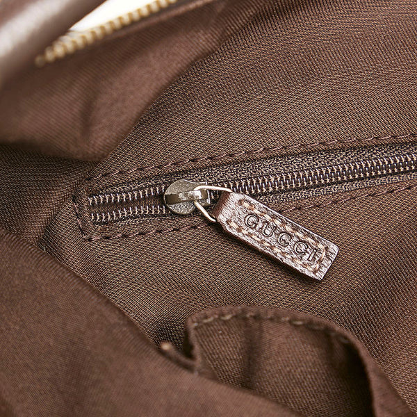 グッチ GGキャンバス ワンショルダーバッグ 153025 ブラウン ベージュ キャンバス レザー レディース GUCCI 【中古】