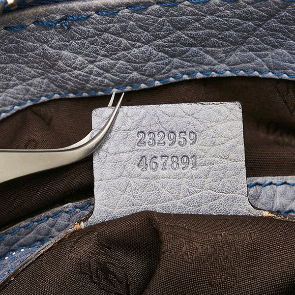 グッチ バンブー トートバッグ 232959 ブルー レザー レディース GUCCI 【中古】