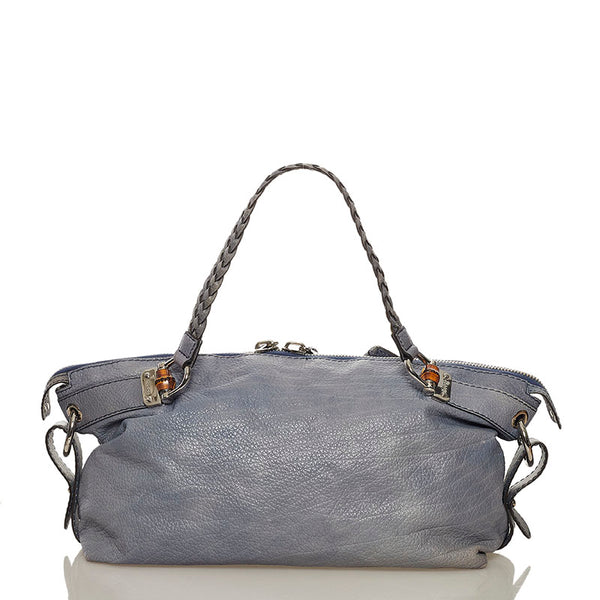 グッチ バンブー トートバッグ 232959 ブルー レザー レディース GUCCI 【中古】