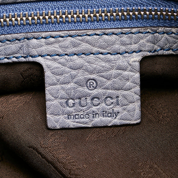 グッチ バンブー トートバッグ 232959 ブルー レザー レディース GUCCI 【中古】