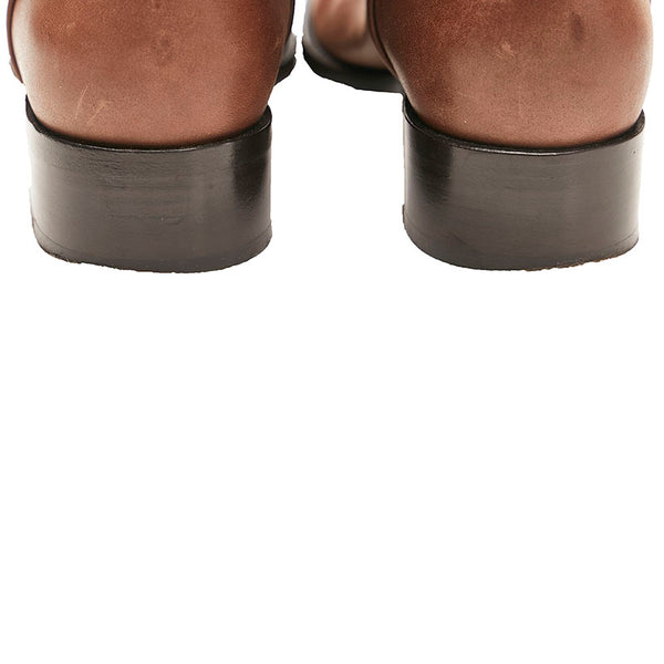 シャネル ココマーク ロングブーツ ブラウン レザー レディース CHANEL 【中古】