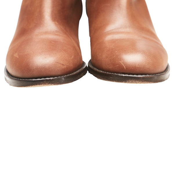 シャネル ココマーク ロングブーツ ブラウン レザー レディース CHANEL 【中古】