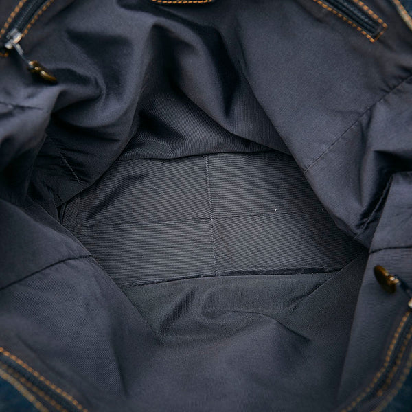 シャネル ココマーク チェーンショルダー トートバッグ ブルー デニム レディース CHANEL 【中古】