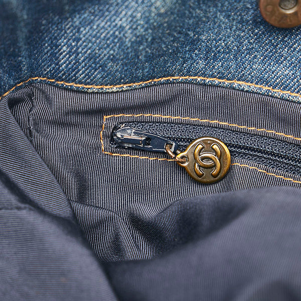 シャネル ココマーク チェーンショルダー トートバッグ ブルー デニム レディース CHANEL 【中古】