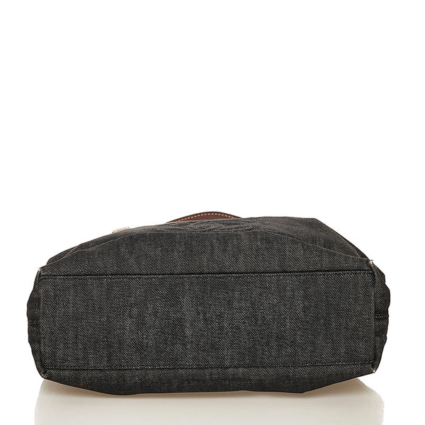 シャネル ココマーク ショルダーバッグ トートバッグ ブラック ブラウン デニム レザー レディース CHANEL 【中古】