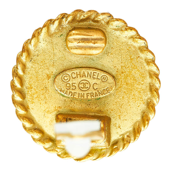 シャネル ココマーク イヤリング ゴールド ブラック メッキ レディース CHANEL 【中古】