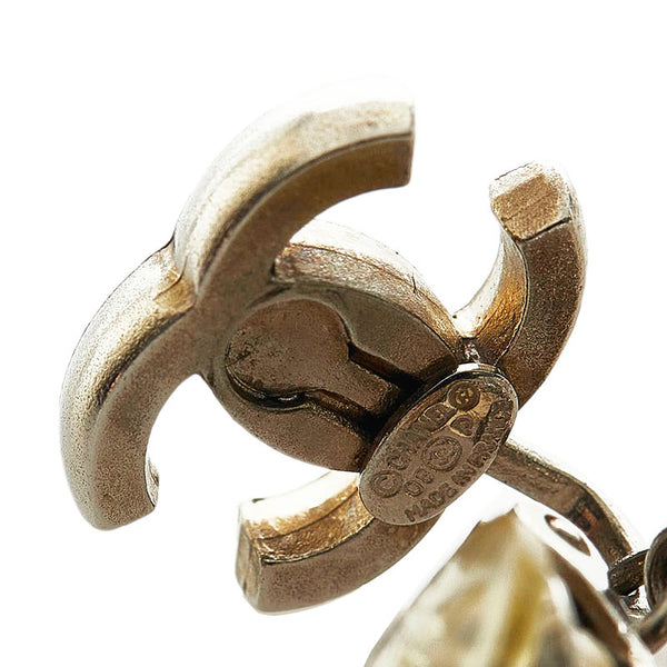 シャネル ココマーク スイングチェーン イヤリング シルバー ピンク メタル レディース CHANEL 【中古】