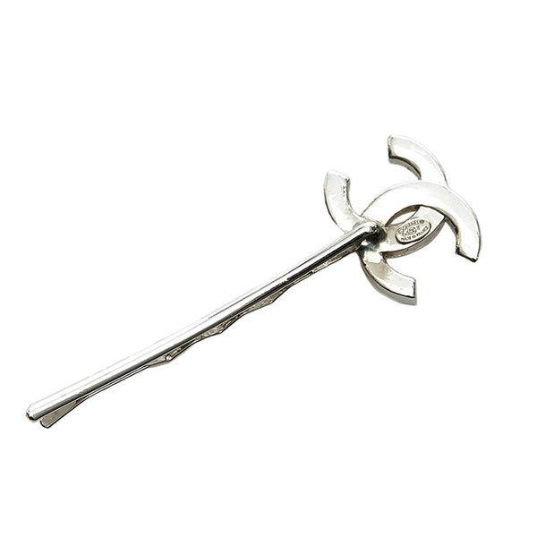 シャネル ココマーク ラインストーン ヘアピン シルバー メタル レディース CHANEL 【中古】