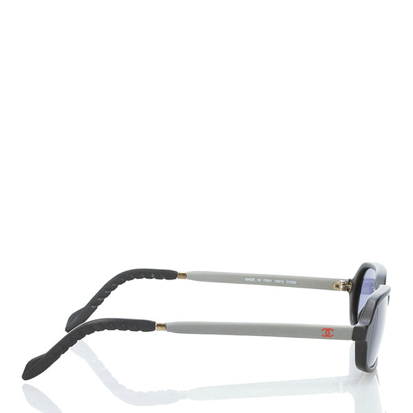 シャネル カンボン サングラス ブラック グレー プラスチック メンズ CHANEL 【中古】