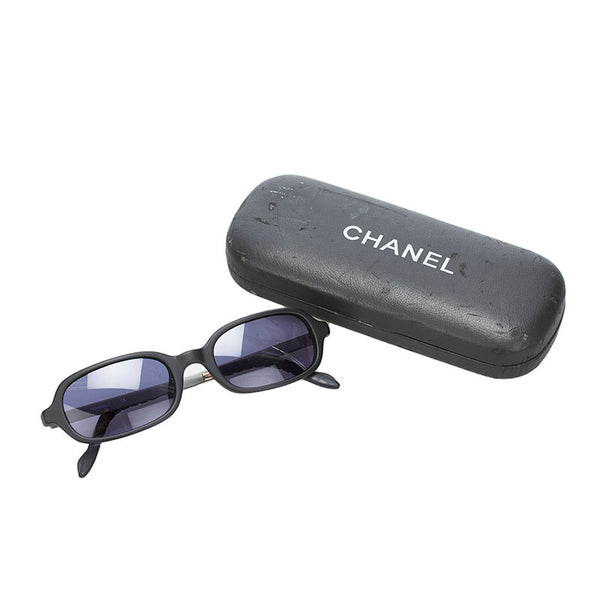 シャネル カンボン サングラス ブラック グレー プラスチック メンズ CHANEL 【中古】