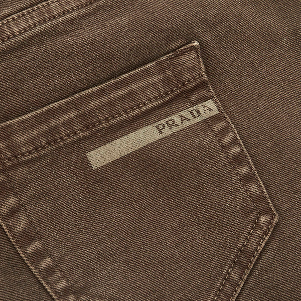 プラダ フレア ブーツカット デニムパンツ ブラック コットン レディース PRADA 【中古】
