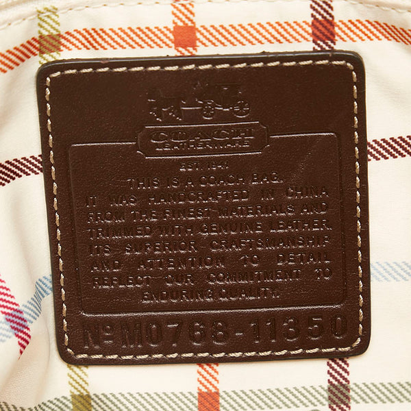 コーチ シグネチャー トートバッグ ショルダーバッグ 11350 ベージュ ホワイト PVC レザー レディース COACH 【中古】