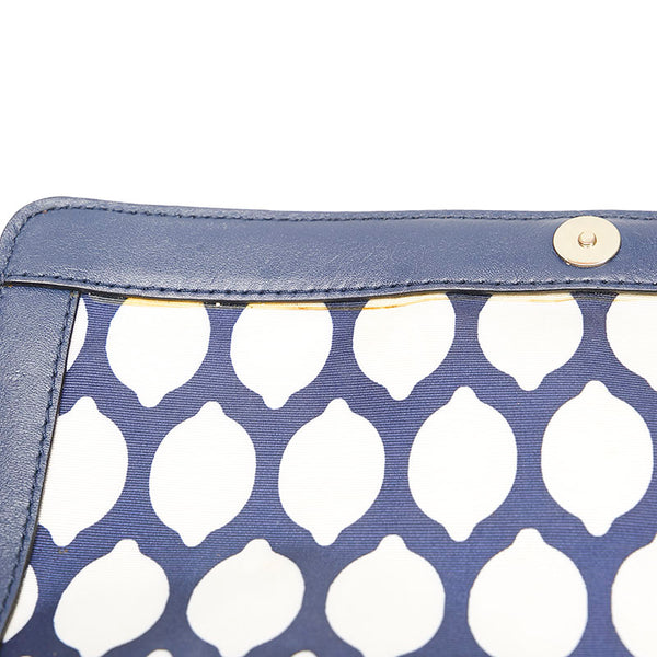 ケイトスペード リボン 斜め掛け ショルダーバッグ かごバッグ ベージュ ネイビー ストロー レザー レディース Kate Spade 【中古】