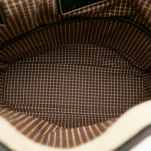 コーチ トートバッグ ショルダーバッグ ベージュ ブラウン ブラック  ウール レザー レディース COACH 【中古】