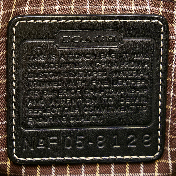 コーチ トートバッグ ショルダーバッグ ベージュ ブラウン ブラック  ウール レザー レディース COACH 【中古】