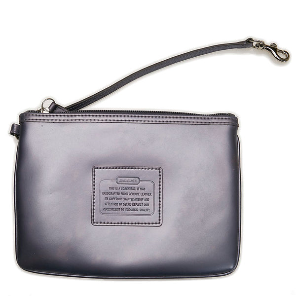 コーチ パンチング トートバッグ ショルダーバッグ グレー シルバー レザー PVC レディース COACH 【中古】