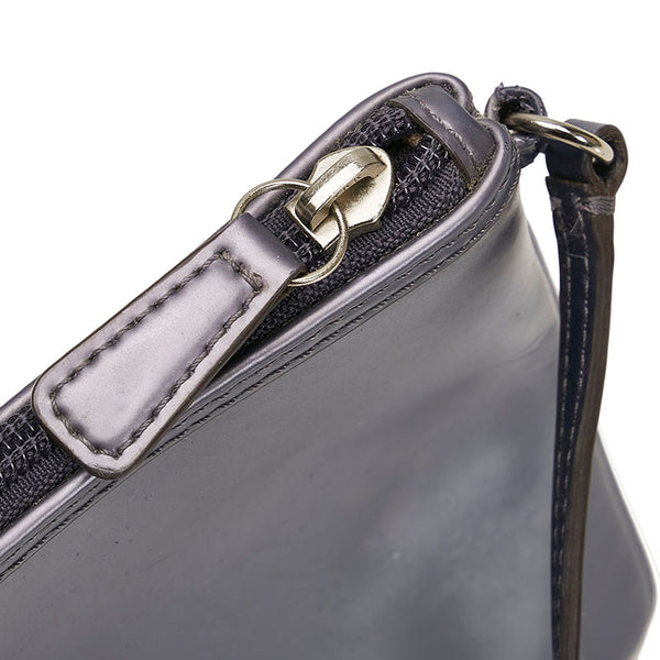 コーチ パンチング トートバッグ ショルダーバッグ グレー シルバー レザー PVC レディース COACH 【中古】