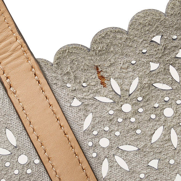 コーチ パンチング トートバッグ ショルダーバッグ グレー シルバー レザー PVC レディース COACH 【中古】